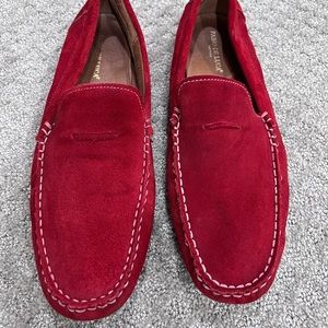 Fabio De Luca Red Suede Leather Moc Toe Driving Moccasin Loafer Shoes Mens 12